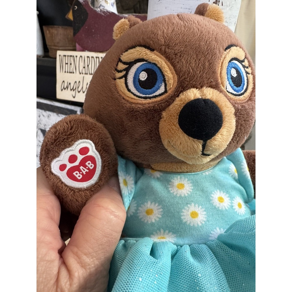 Build A Bear Sammy the Squirrel Plush '22 BAB Teal Daisy Dress Great Wolf Lodge - Picture 3 of 10